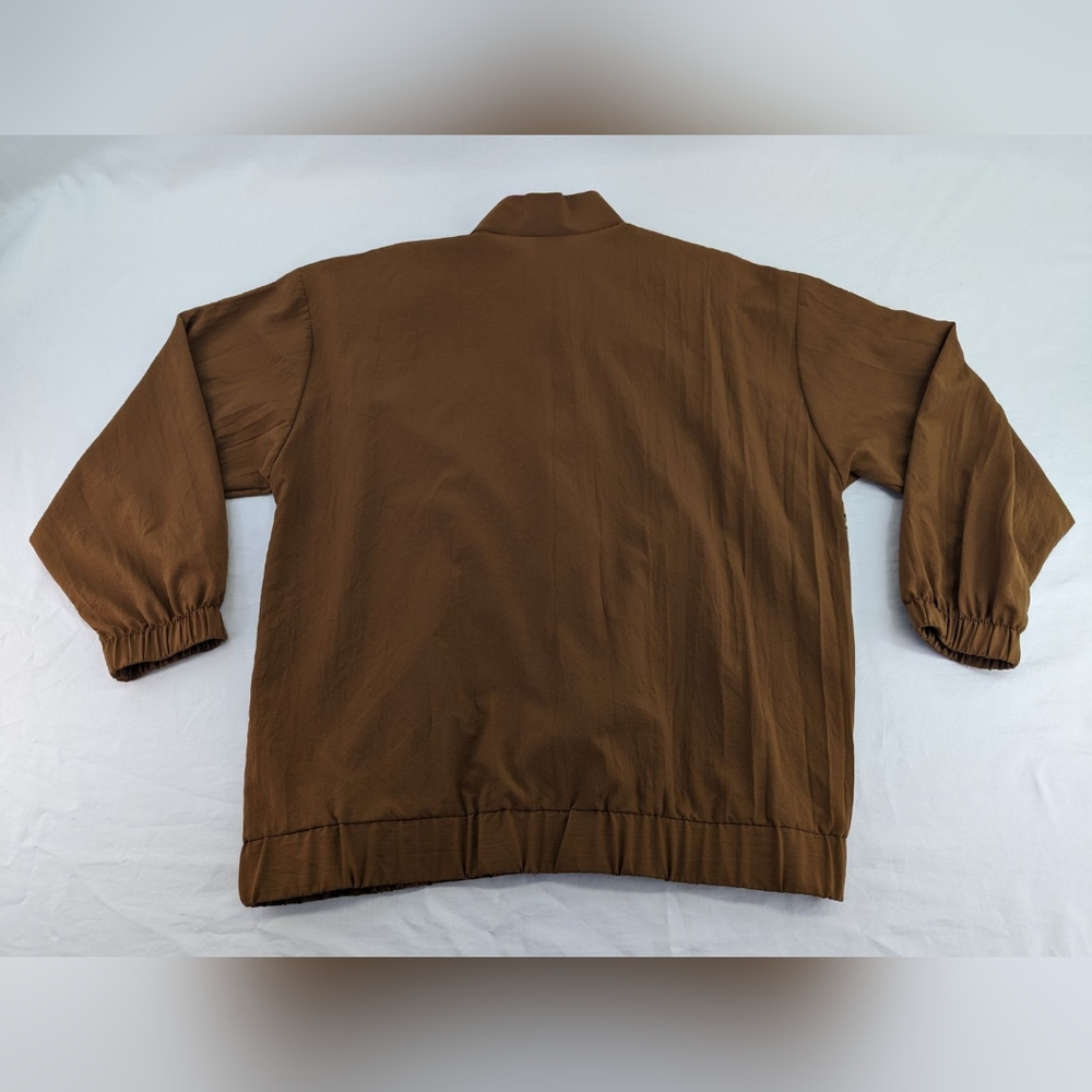 Vintage LEOPARD Print Jacket Windbreaker Gold Lion Buttons SPORT SAVVY Women's L - Picture 4 of 16